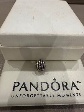 Pandora Silver Charm with Ring Detailing - Silver